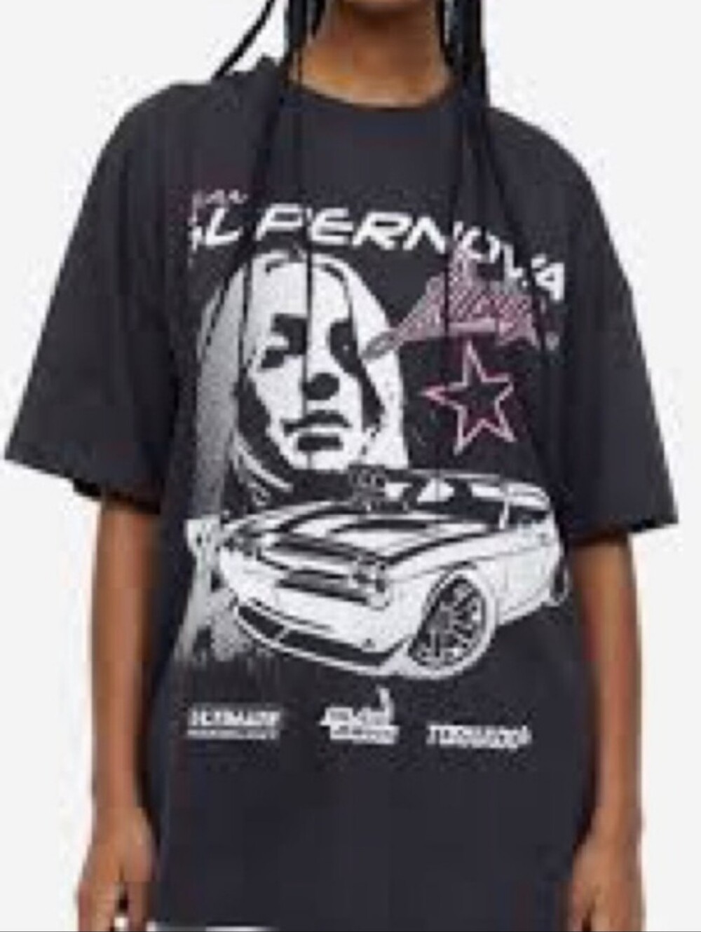 DIVIDED by H&M Oversized Printed T-Shirt Size Medium Supernova Racing